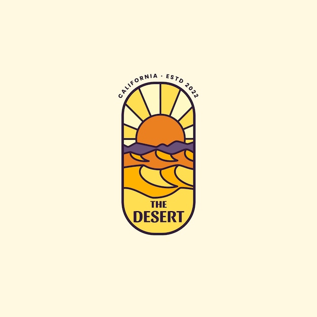 Hand drawn desert logo template