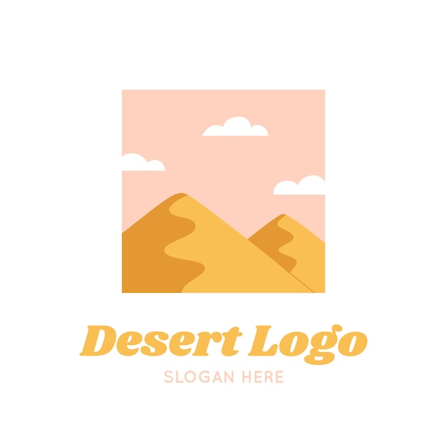 Hand drawn desert logo template