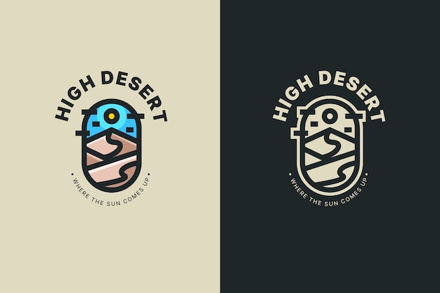 Hand drawn desert logo