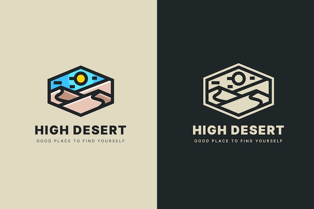 Hand drawn desert logo