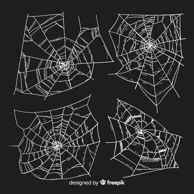 Hand drawn design cobweb collection