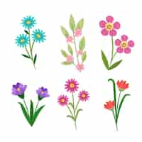 Free vector hand drawn design elements collection for springtime season