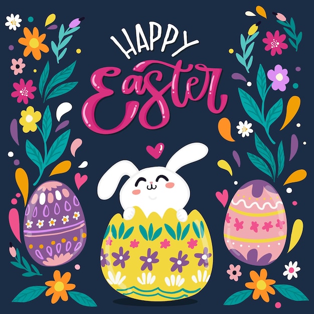 Free vector hand drawn design for happy easter day