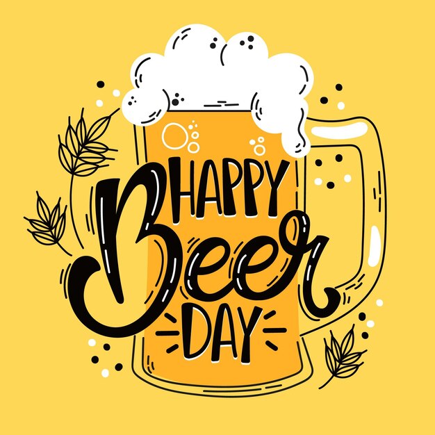 Hand drawn design international beer day