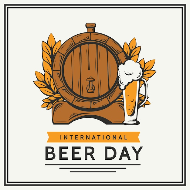 Hand drawn design international beer day