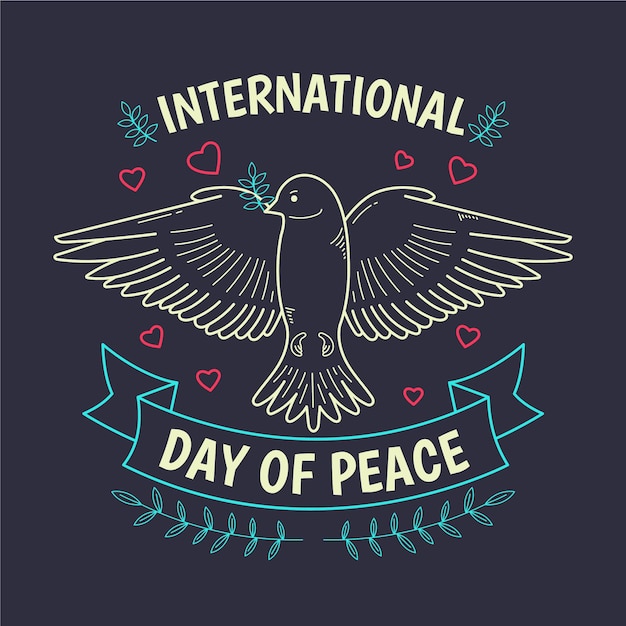 Free Vector hand drawn design international day of peace