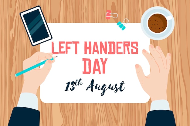 Free Vector hand drawn design left handers day