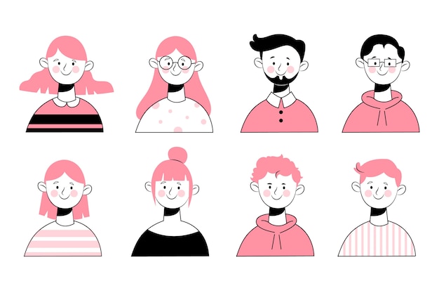 Hand drawn design people avatars