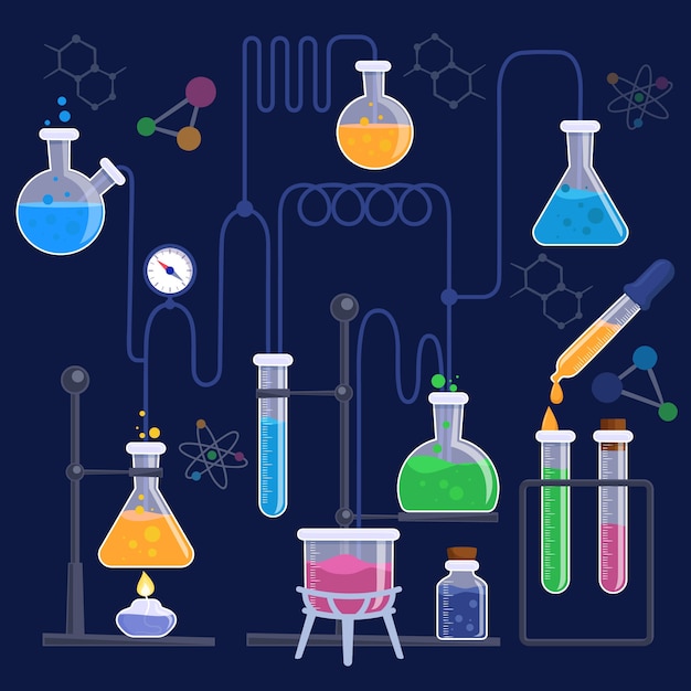 Free Vector hand drawn design science lab