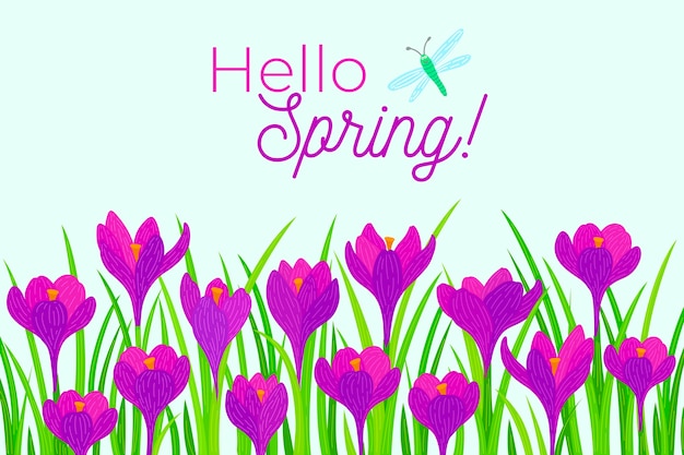 Hand drawn design spring background