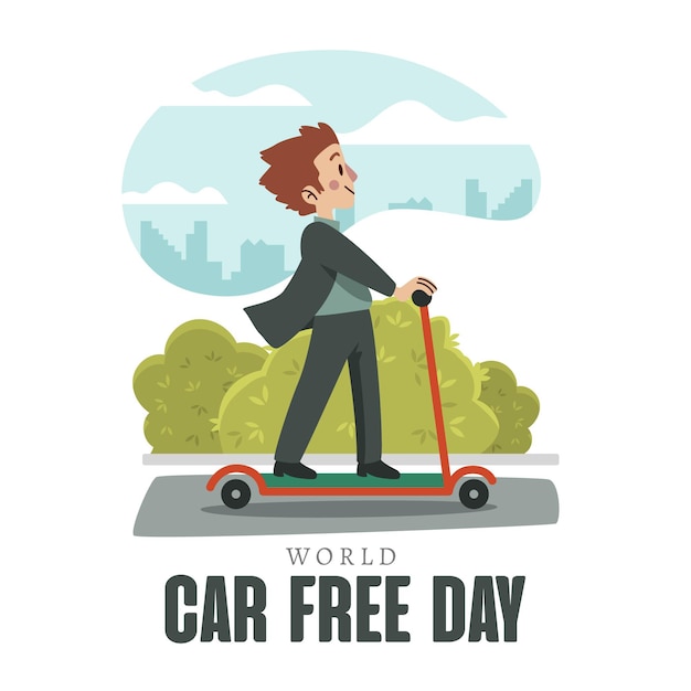 Hand drawn design world car free day