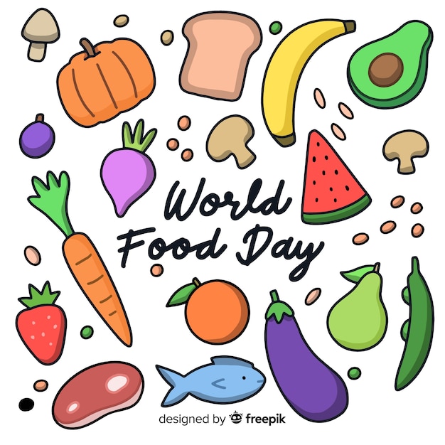 Hand drawn design world food day 