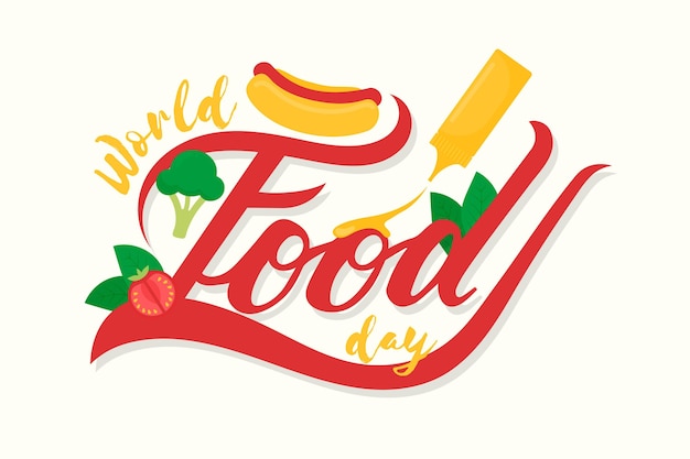 Free Vector hand drawn design world food day