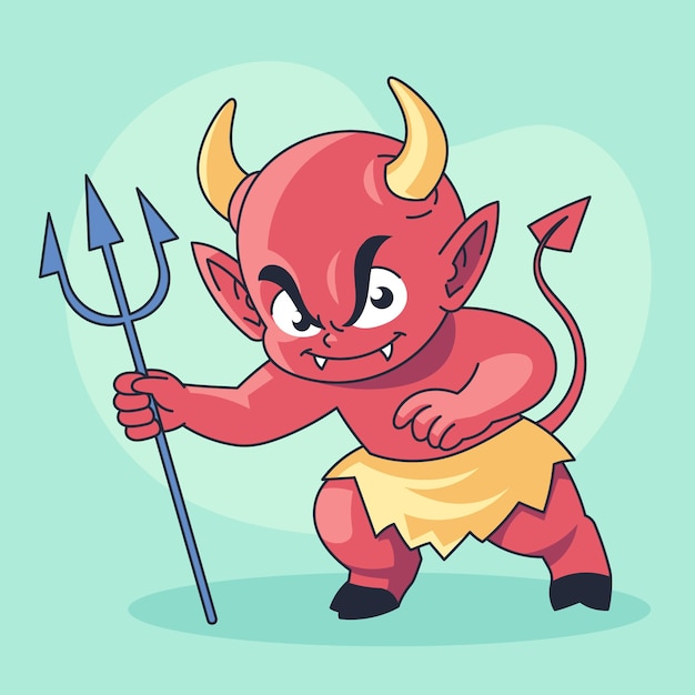 Free Vector hand drawn devil cartoon illustration