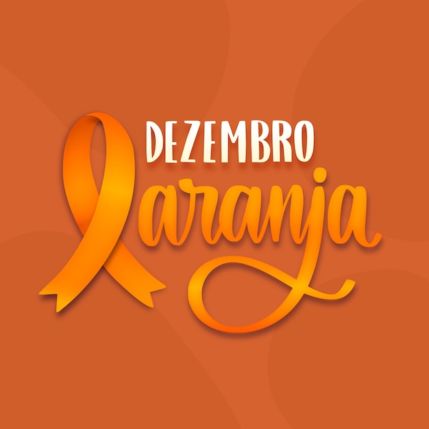 Free Vector hand drawn dezembro laranja lettering