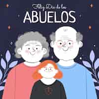 Free vector hand drawn dia de los abuelos illustration with grandparents