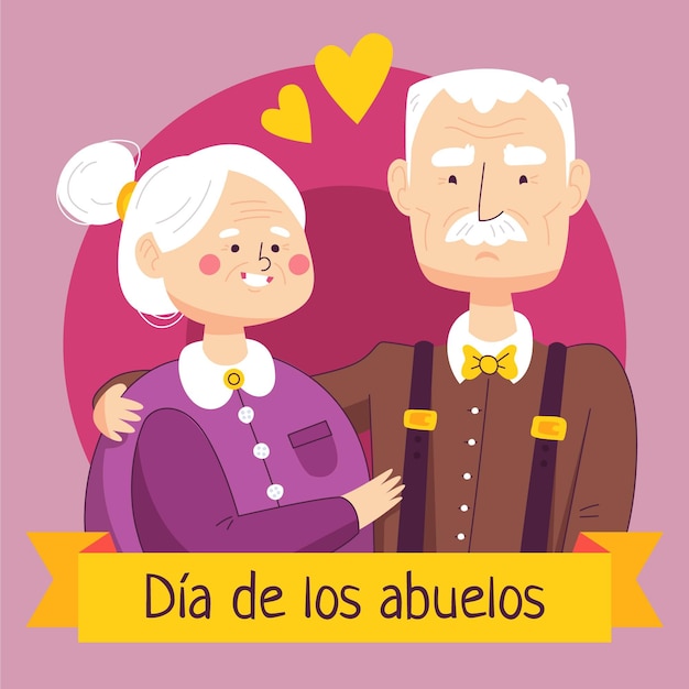 Hand drawn dia de los abuelos illustration