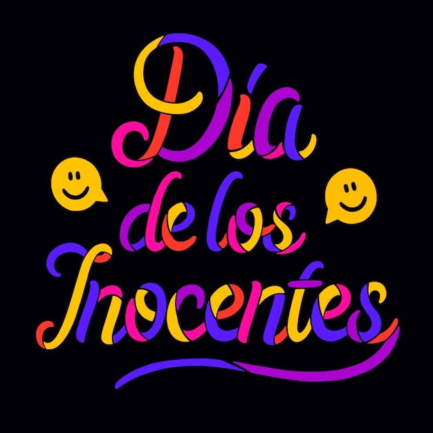 Hand drawn dia de los santos inocentes lettering