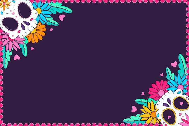 Free vector hand drawn dia de muertos celebration background