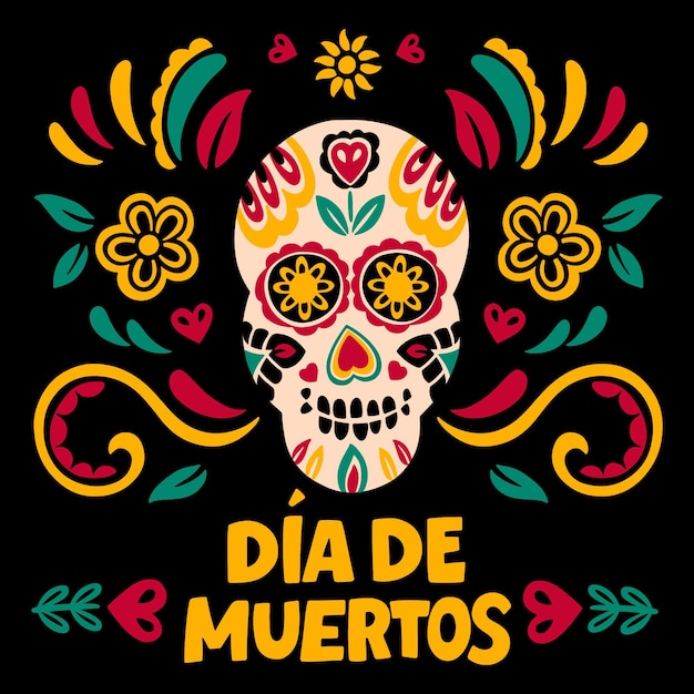 Hand drawn dia de muertos lettering