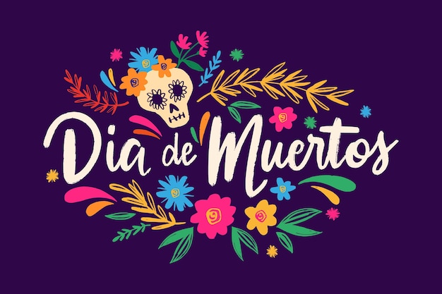 Hand drawn dia de muertos lettering