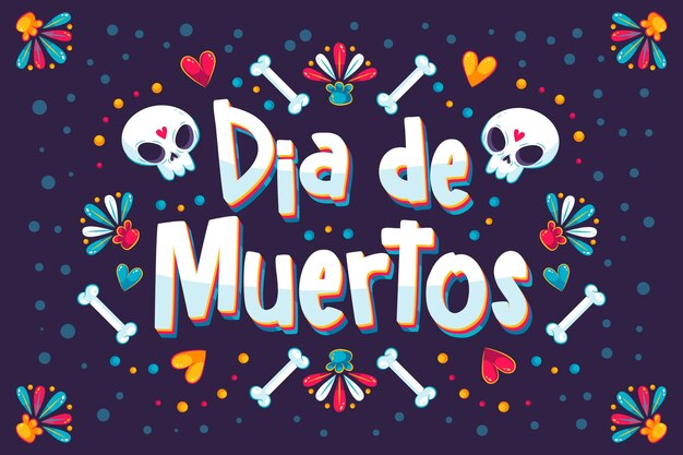 Hand drawn dia de muertos lettering