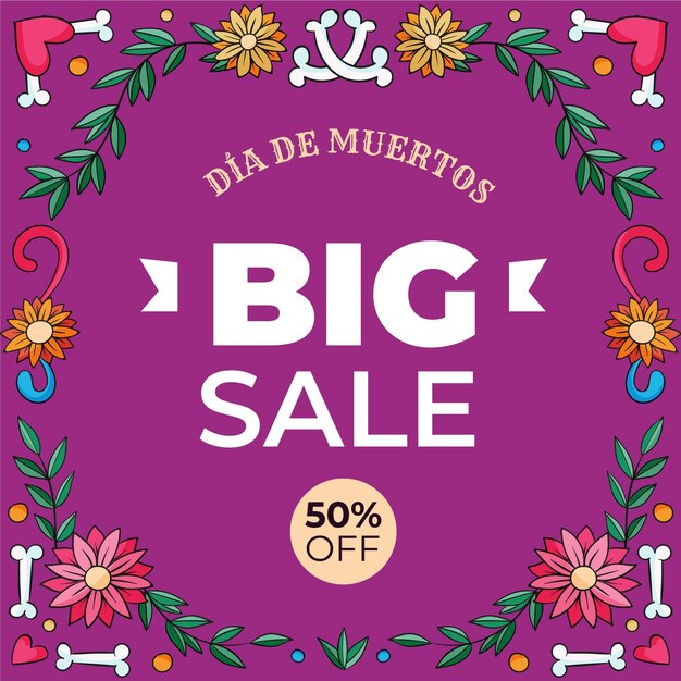 Hand drawn dia de muertos sale illustration