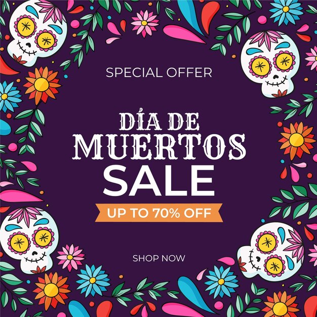 Hand drawn dia de muertos sale illustration