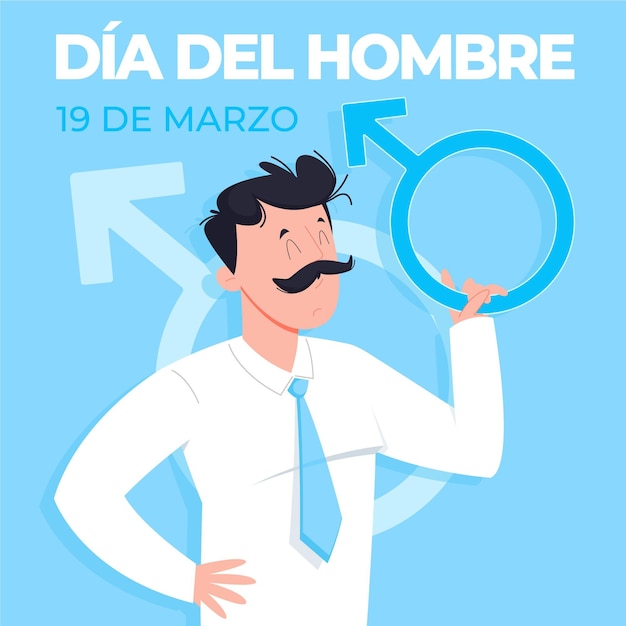 Hand drawn dia del hombre illustration