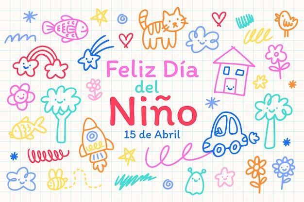 Hand drawn dia del nino background