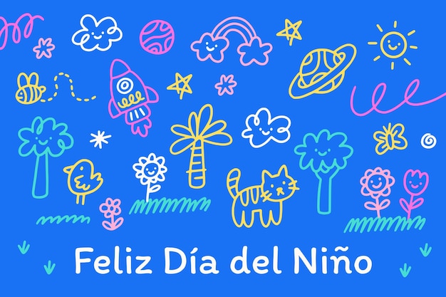 Hand drawn dia del nino background