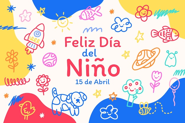 Hand drawn dia del nino background