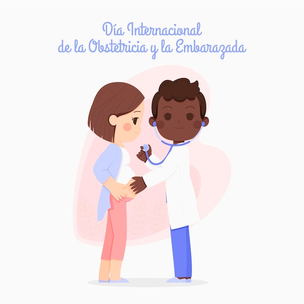 Hand drawn dia internacional de la obstetricia y la embarazada illustration