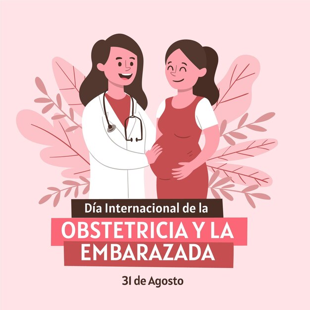 Hand drawn dia internacional de la obstetricia y la embarazada illustration