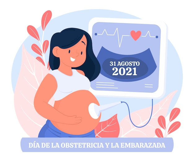 Hand drawn dia internacional de la obstetricia y la embarazada illustration