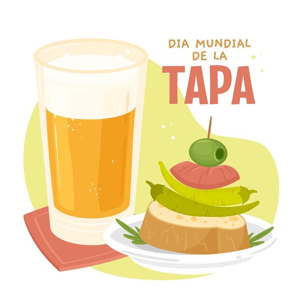 Hand drawn dia mundial de la tapa illustration