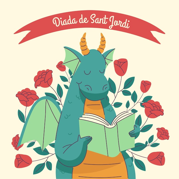 Free Vector hand drawn diada de sant jordi illustration