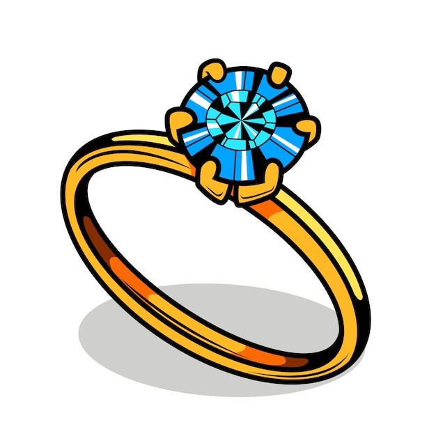 Free Vector hand drawn diamond ring cartoon illustration