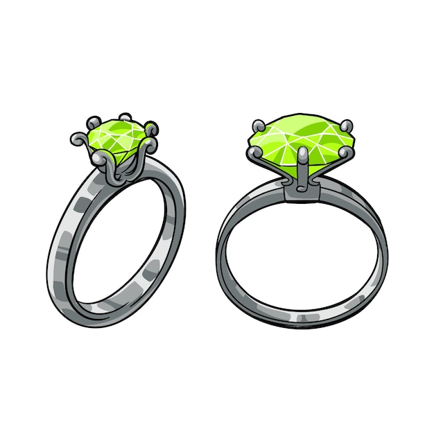 Free vector hand drawn diamond ring cartoon illustration