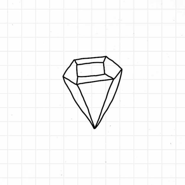 Free Vector hand drawn diamond on a white grid background vector