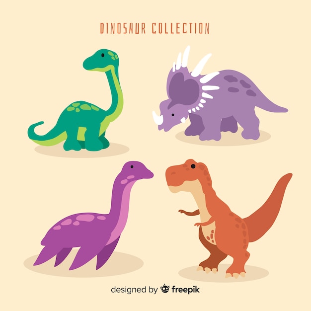 Hand drawn dinosaur collection