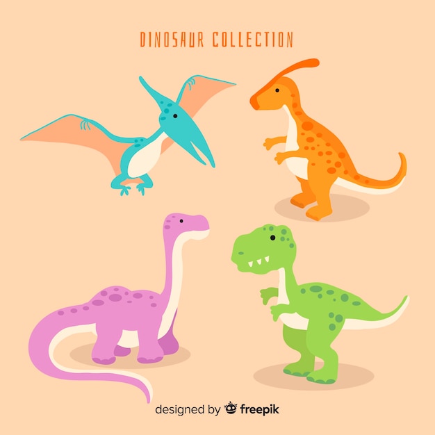 Hand drawn dinosaur collection