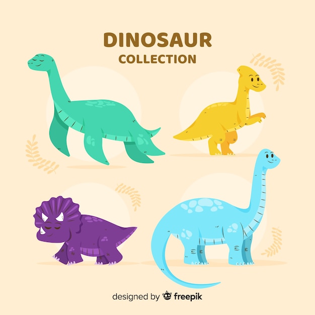 Hand drawn dinosaur collection