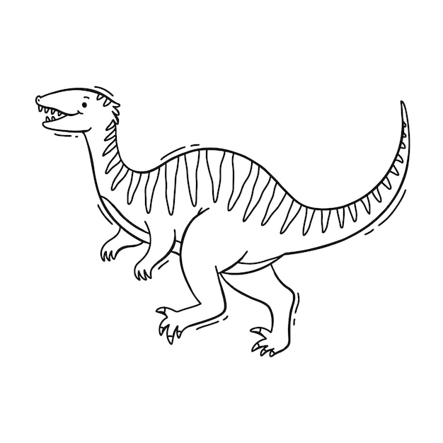 Free Vector hand drawn dinosaur  outline illustration