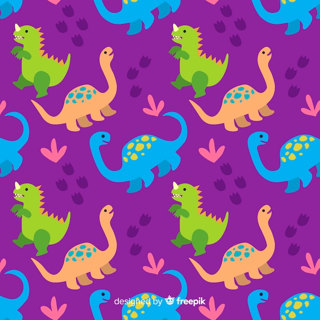 Hand drawn dinosaur pattern