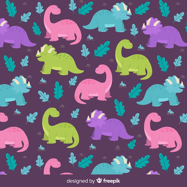 Hand drawn dinosaur pattern