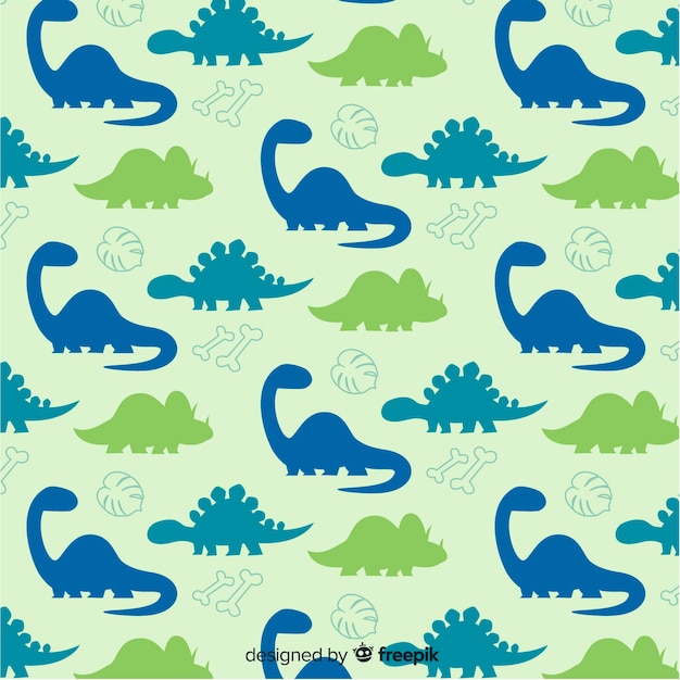 Hand drawn dinosaur pattern