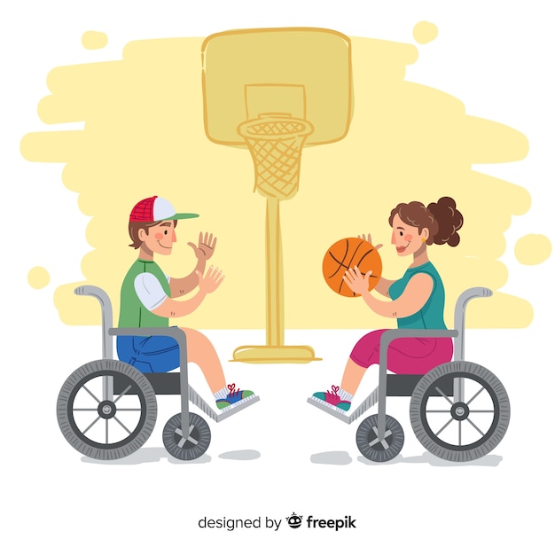 Free Vector hand drawn disabled athlete background