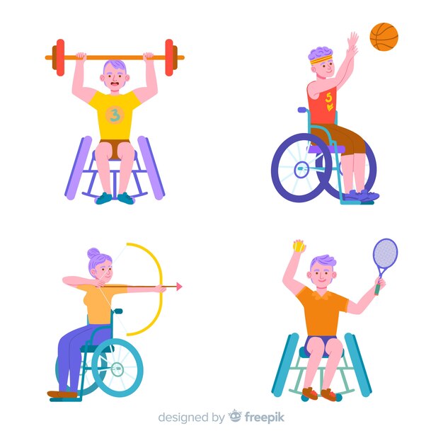 Hand drawn disabled athlete collection