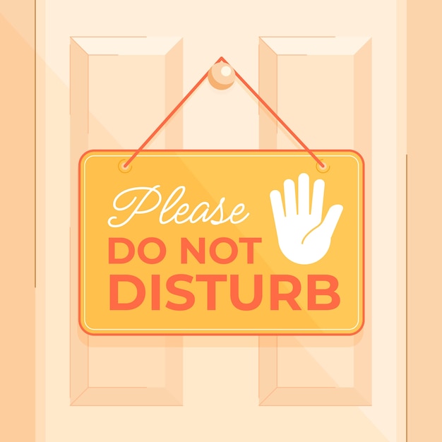 Free vector hand drawn  do not disturb label illustration